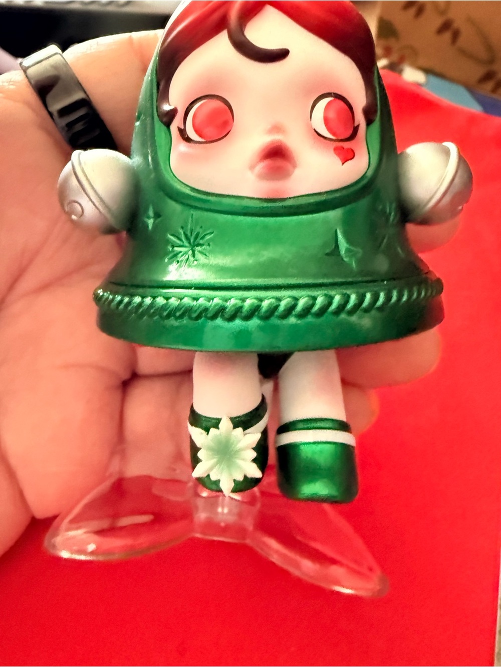 POP MART SKULLPANDA Jingle All the Way Green Figure w/ Card & Stand